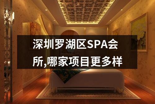 深圳罗湖区SPA会所,哪家项目更多样