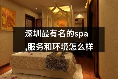 深圳最有名的spa,服务和环境怎么样