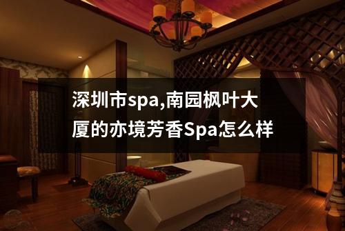 深圳市spa,南园枫叶大厦的亦境芳香Spa怎么样